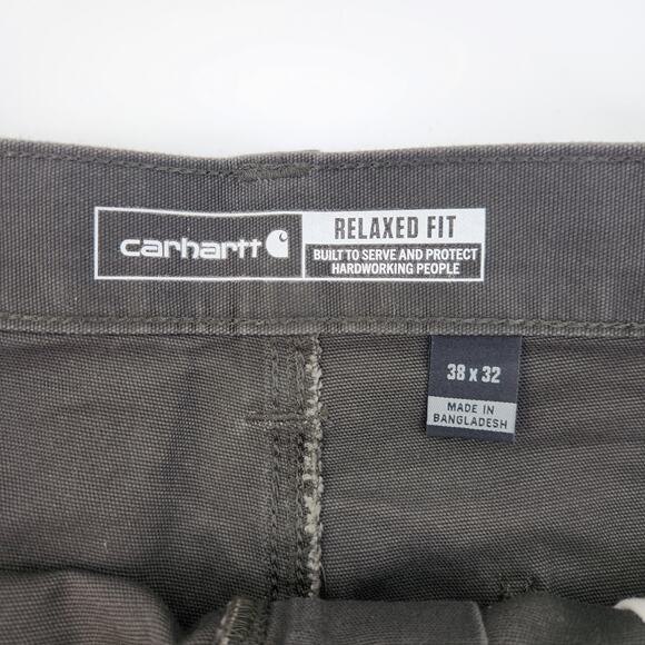Carhartt Men's Size 38x32 Rugged Flex® Relaxed Fit Canvas Work Pant Gravel - Picture 3 of 7